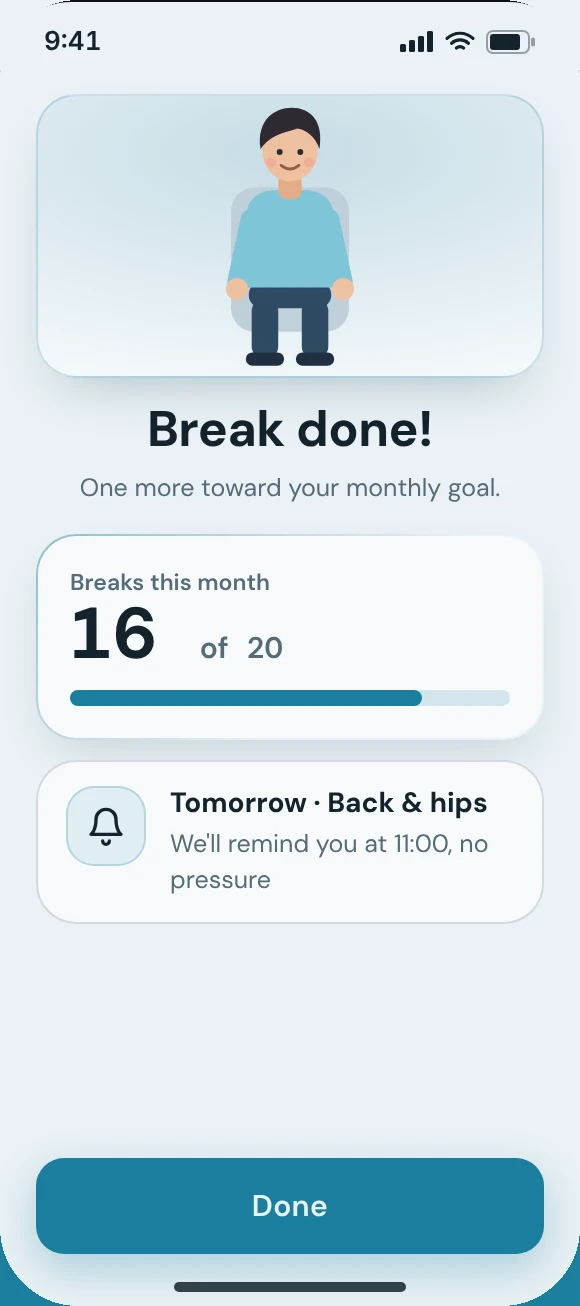 Break completed, one more toward the monthly goal